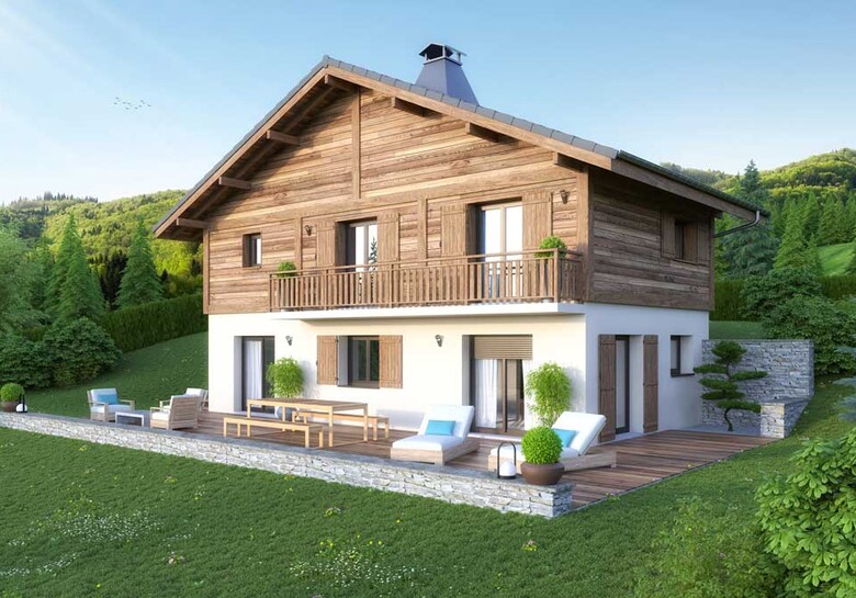 Petit Hameau de Montagne à Sallanches-Panoramique sur les Aravis